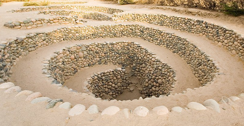 Hố xoắn ốc kỳ lạ trên sa mạc ở Peru. Hố xoắn ốc kỳ lạ trên sa mạc ở Peru.