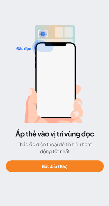 quet-nfc-tren-cccd Bước 1: Chọn tính năng NFC, áp thẻ vào CCCD cần đọc.