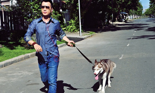 Dắt chó đi dạo