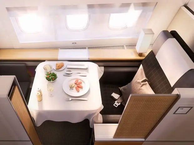 ghế-ngồi-hạng-thương-gia-cua-swiss-international-air-lines Món ăn nổi tiếng được phục vụ