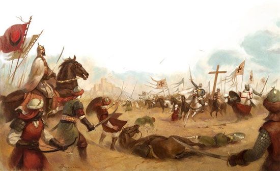 ... và đụng độ vua Baldwin IV cùng các hiệp sĩ dòng đền tại Mons Gisardi ...và đụng độ vua Baldwin IV cùng các hiệp sĩ dòng đền tại Mons Gisardi